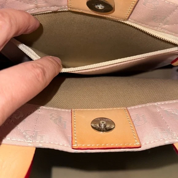 Dooney & Bourke Pink and Tan Totes with Monogram Patterns - Picture 10 of 10